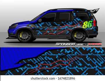 vehicle graphic kit vector. Modern abstract background for car wrap branding and automobile sticker decals livery 