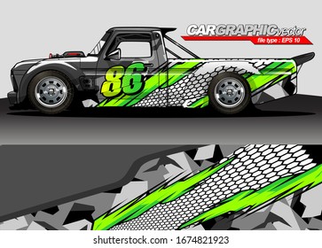vehicle graphic kit vector. Modern abstract background for car wrap branding and automobile sticker decals livery 