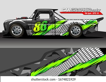 vehicle graphic kit vector. Modern abstract background for car wrap branding and automobile sticker decals livery 