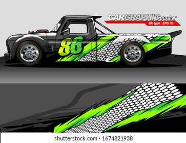 vehicle graphic kit vector. Modern abstract background for car wrap branding and automobile sticker decals livery 