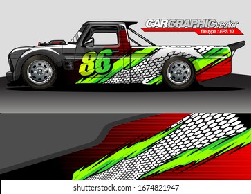 vehicle graphic kit vector. Modern abstract background for car wrap branding and automobile sticker decals livery 
