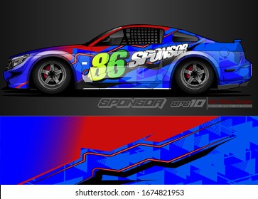 vehicle graphic kit vector. Modern abstract background for car wrap branding and automobile sticker decals livery 