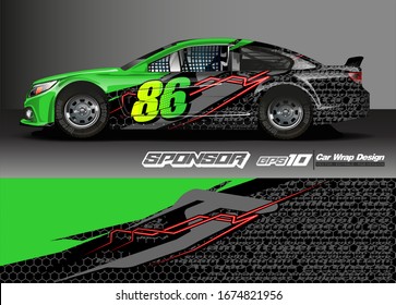 vehicle graphic kit vector. Modern abstract background for car wrap branding and automobile sticker decals livery 