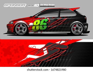 vector del kit gráfico del vehículo. Fondo abstracto moderno para la marca de envoltura de camión y calcomanía de adhesivos para automóviles 
