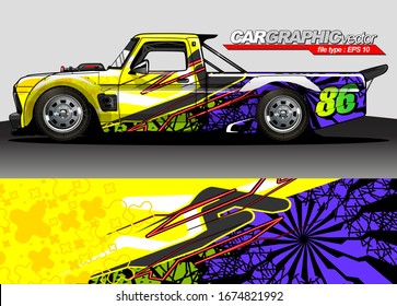 vector del kit gráfico del vehículo. Fondo abstracto moderno para la marca de envoltura de camión y calcomanía de adhesivos para automóviles 
