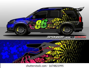 vector del kit gráfico del vehículo. Fondo abstracto moderno para la marca de envoltura de camión y calcomanía de adhesivos para automóviles 