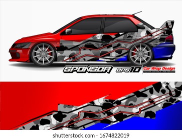 vehicle graphic kit vector. Modern abstract background for car wrap branding and automobile sticker decals livery 