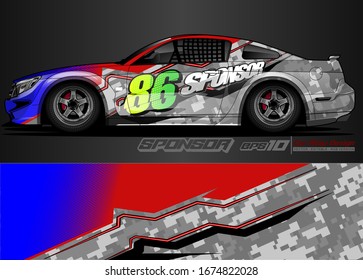 vector del kit gráfico del vehículo. Fondo abstracto moderno para la marca de envoltura de camión y calcomanía de adhesivos para automóviles 