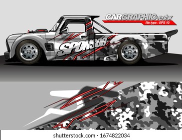 vehicle graphic kit vector. Modern abstract background for car wrap branding and automobile sticker decals livery 