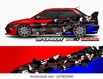 vehicle graphic kit vector. Modern abstract background for car wrap branding and automobile sticker decals livery 