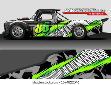 vector del kit gráfico del vehículo. Fondo abstracto moderno para la marca de envoltura de camión y calcomanía de adhesivos para automóviles 