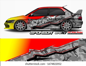 vehicle graphic kit vector. Modern abstract background for car wrap branding and automobile sticker decals livery 