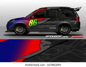 vehicle graphic kit vector. Modern abstract background for car wrap branding and automobile sticker decals livery 