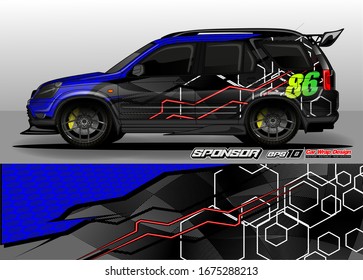 vehicle graphic kit vector. Modern abstract background for car wrap branding and automobile sticker decals livery 
