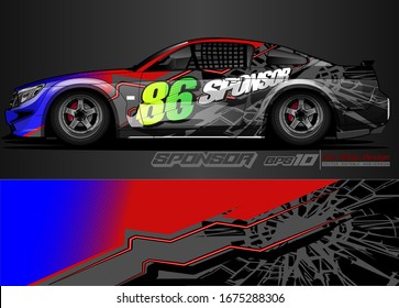 vehicle graphic kit vector. Modern abstract background for car wrap branding and automobile sticker decals livery 
