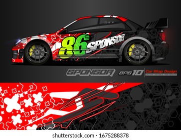 vector del kit gráfico del vehículo. Fondo abstracto moderno para la marca de envoltura de camión y calcomanía de adhesivos para automóviles 
