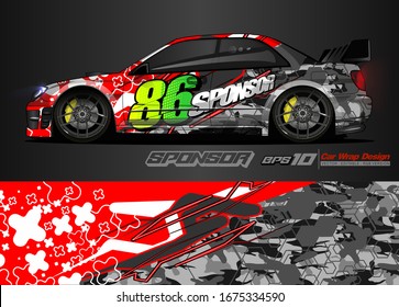 vector del kit gráfico del vehículo. Fondo abstracto moderno para la marca de envoltura de camión y calcomanía de adhesivos para automóviles 
