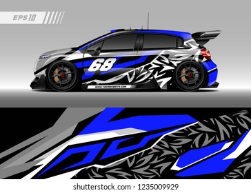 vehicle graphic livery design vector. Graphic abstract stripe racing background designs for wrap cargo van, race car, pickup truk, adventure vehicle.
