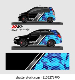 vehicle graphic vector kit. abstract lines with camouflage background for car vinyl sticker wrap