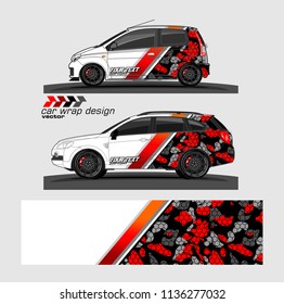 vehicle graphic vector kit. abstract lines with camouflage background for car vinyl sticker wrap