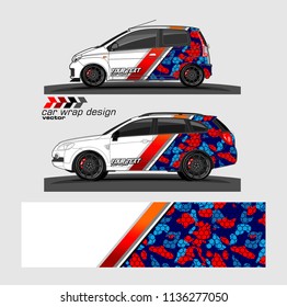 vehicle graphic vector kit. abstract lines with camouflage background for car vinyl sticker wrap