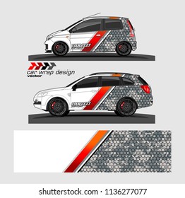 vehicle graphic vector kit. abstract lines with camouflage background for car vinyl sticker wrap