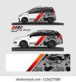 vehicle graphic vector kit. abstract lines with camouflage background for car vinyl sticker wrap
