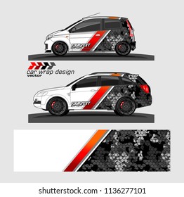vehicle graphic vector kit. abstract lines with camouflage background for car vinyl sticker wrap