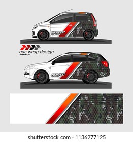 vehicle graphic vector kit. abstract lines with camouflage background for car vinyl sticker wrap