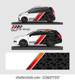 Vehicle Graphic Vector Kit. Abstract Lines With Camouflage Background For Car Vinyl Sticker Wrap