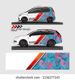 vehicle graphic vector kit. abstract lines with camouflage background for car vinyl sticker wrap