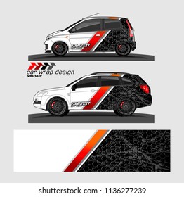 vehicle graphic vector kit. abstract lines with camouflage background for car vinyl sticker wrap