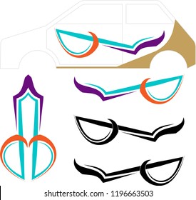Vehicle Graphics, Stripe : Vinyl Ready Vector Art