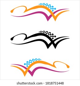 Vehicle Graphics, Stripe : Vinyl Ready Design Vector Art Illustration