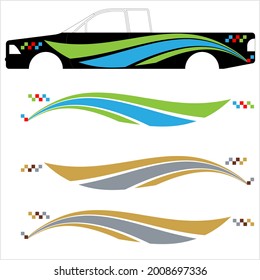 Vehicle Graphics, Stripe : Vinyl Ready Design, Vehicle Warp Design Vector Art Illustration