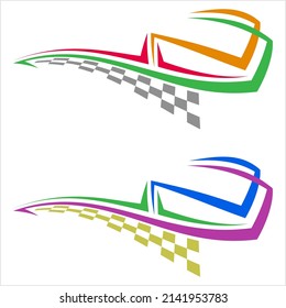 Vehicle Graphics, Stripe : Vinyl Ready Design Vector Art Illustration