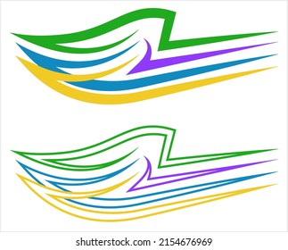 Vehicle Graphics, Stripe : Vinyl Ready Design Vector Art Illustration