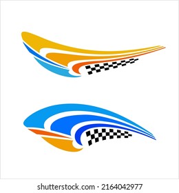 Vehicle Graphics, Stripe : Vinyl Ready Design, Vehicle Warp Design, Race Flag Checker Template Vector Art Illustration