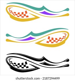 Vehicle Graphics, Stripe : Vinyl Ready Design Vector Art Illustration