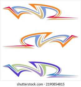 Vehicle Graphics, Stripe : Vinyl Ready Design Vector Art Illustration