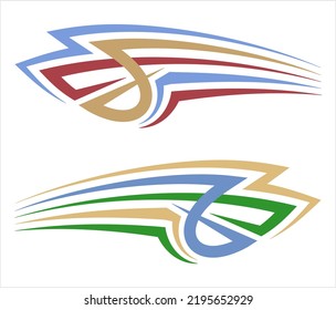 Vehicle Graphics, Stripe : Vinyl Ready Design Vector Art Illustration