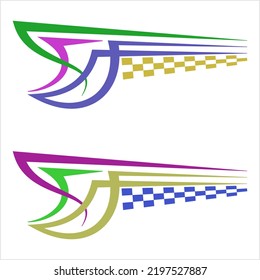 Vehicle Graphics, Stripe : Vinyl Ready Design Vector Art Illustration