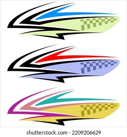 Vehicle Graphics, Stripe : Vinyl Ready Design, Vehicle Warp Design Template Vector Art Illustration