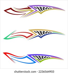 Vehicle Graphics, Stripe : Vinyl Ready Design, Vehicle Warp Design Template Vector Art Illustration