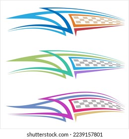 Vehicle Graphics, Stripe : Vinyl Ready Design, Vehicle Warp Design Template Vector Art Illustration