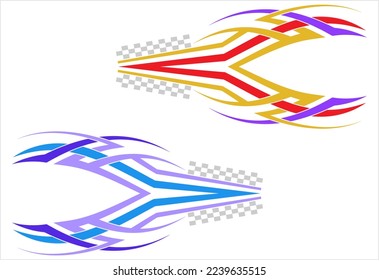 Vehicle Graphics, Stripe : Vinyl Ready Design, Vehicle Warp Design Template Vector Art Illustration