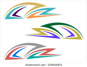 Vehicle Graphics, Stripe : Vinyl Ready Design, Vehicle Warp Design Template Vector Art Illustration