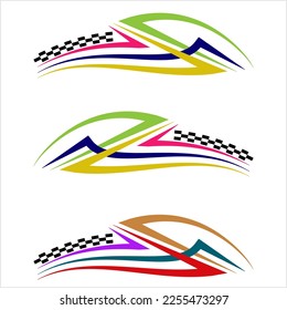 Vehicle Graphics, Stripe : Vinyl Ready Design, Vehicle Warp Design Template Vector Art Illustration