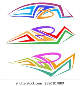 Vehicle Graphics, Stripe : Vinyl Ready Design Vector Art Illustration