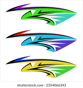 Vehicle Graphics, Stripe : Vinyl Ready Design, Vehicle Warp Design Template Vector Art Illustration